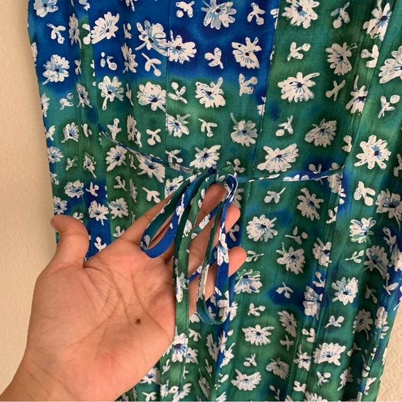 Jams World Vintage W348 Floral Maxi Dress Size Small Short Sleeve Boat Neck - Picture 4 of 12